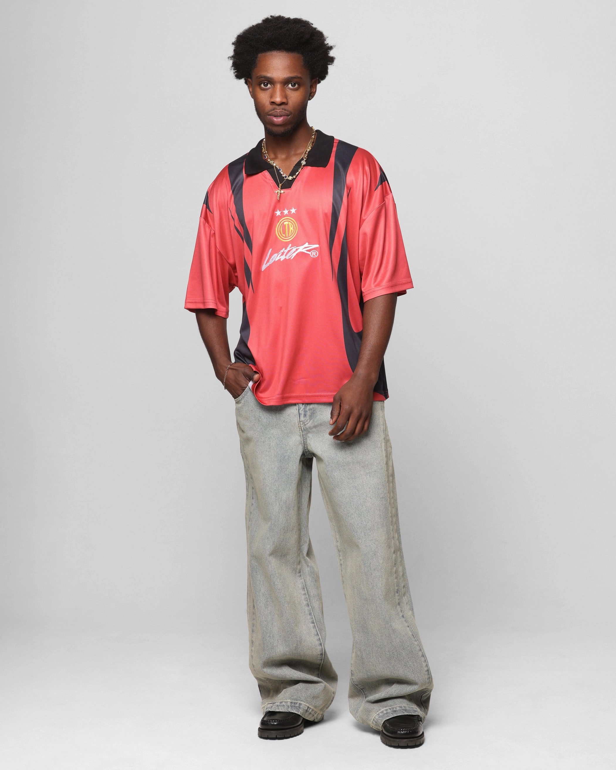 Lightweight Fabric Loiter United Football Jersey Red