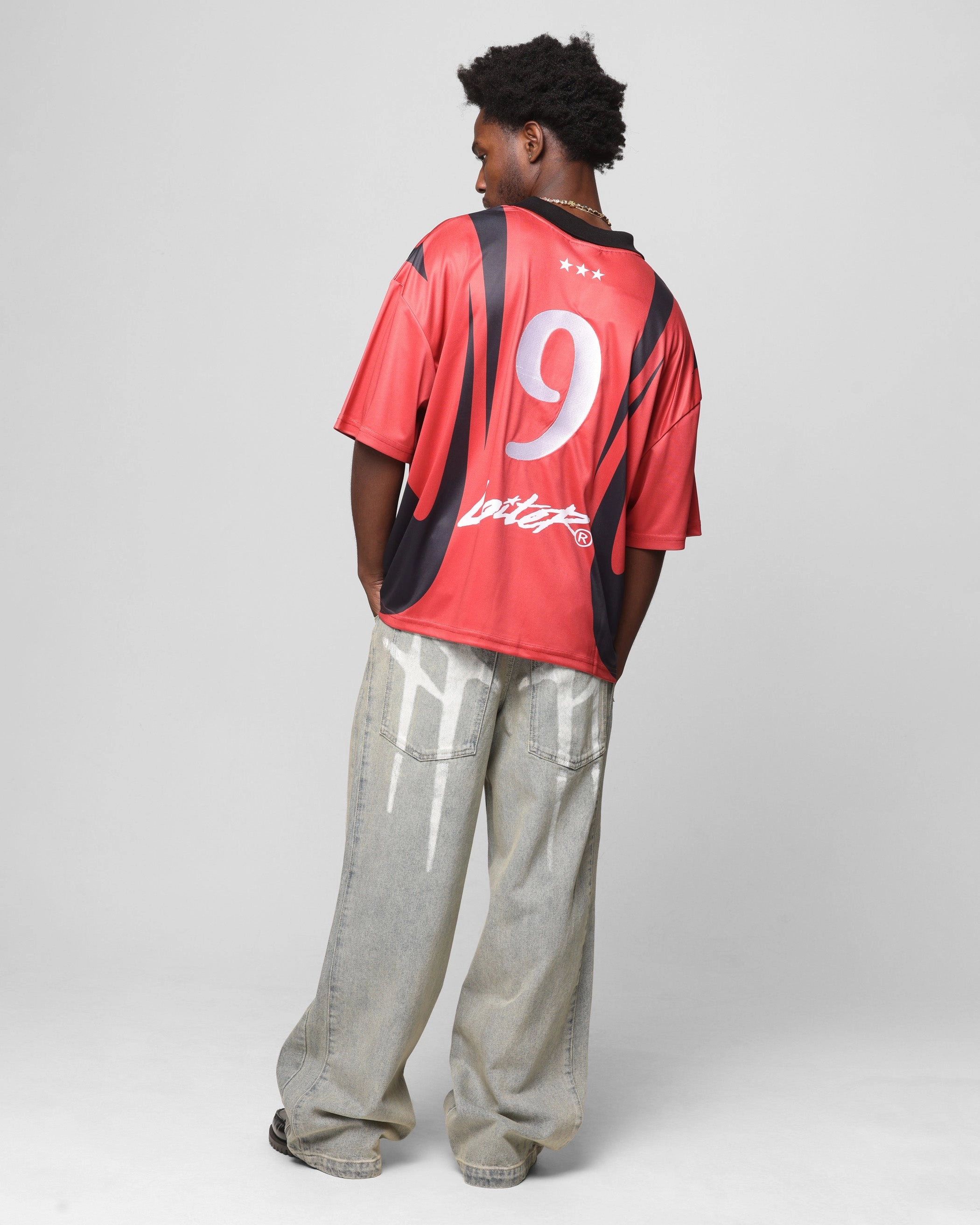 Loiter United Football Jersey Red High Collar Design