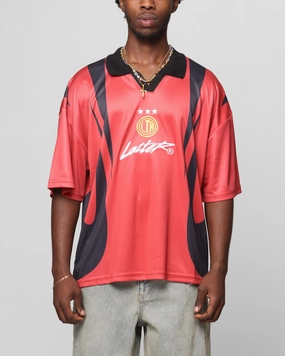 Loiter United Football Jersey Red Ventilation Mesh Design Quick Fit