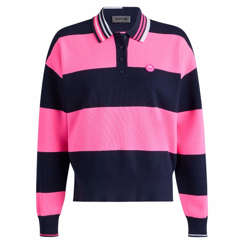 FlexibleCuffSystem Gfore Happy G's Merino Wool Rugby Golf Sweater Knockout Pink - SP25 Women