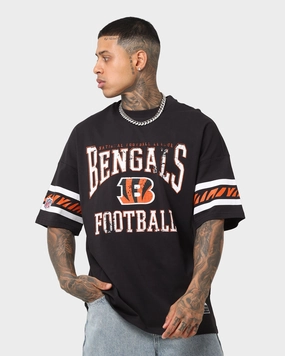 Majestic Athletic Cincinnati Bengals Sport Stripe Oversized Vintage T-Shirt Faded Black Formal Elegance Modern Outfit