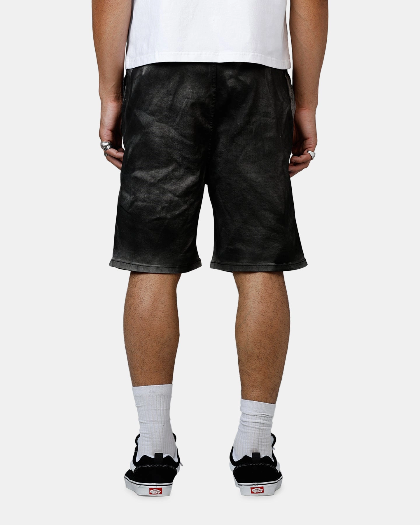 MNML Stone Charred Shorts Charcoal Grey Sporty Look