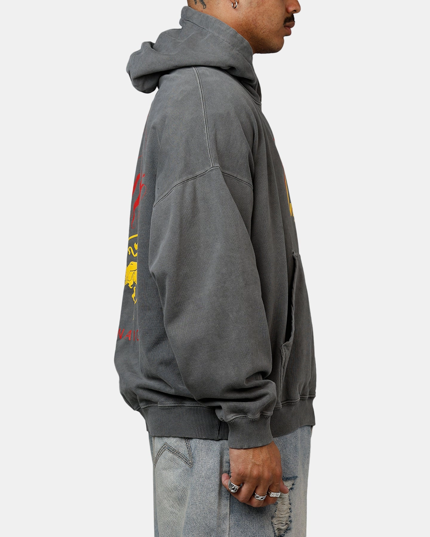 Carre Golden Scale Premium Hoodie Washed Charcoal Heat Control Concentration
