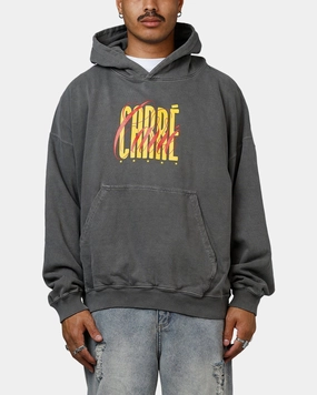 Compact Storage upcycled design Carre Golden Scale Premium Hoodie Washed Charcoal