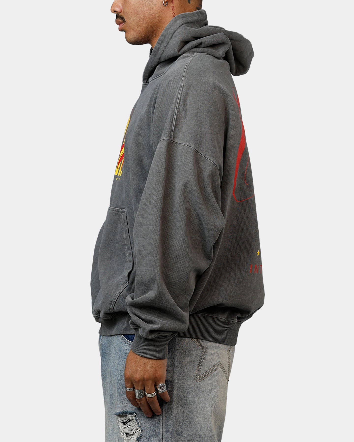 Carre Golden Scale Premium Hoodie Washed Charcoal Forest Daily Comfort