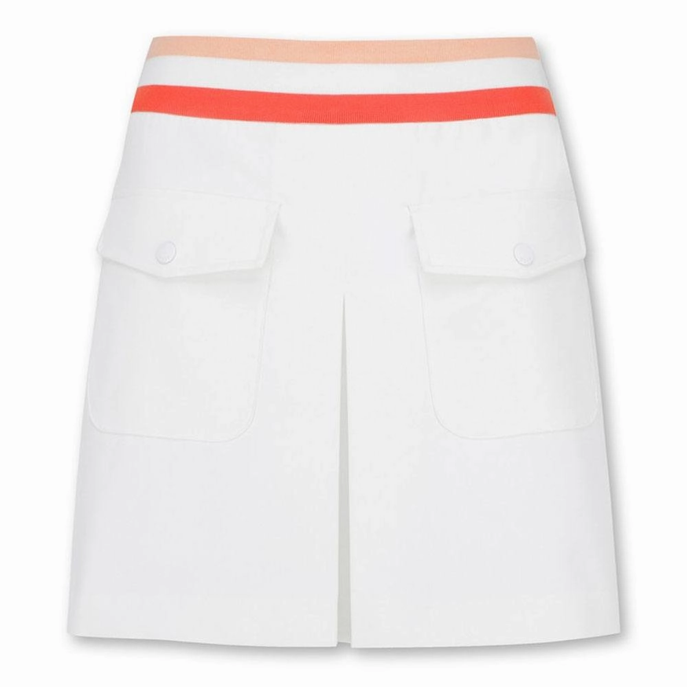 WAAC Athletic Tipping Band Golf Skirt White - SS24 Women Plus size option Wrap style