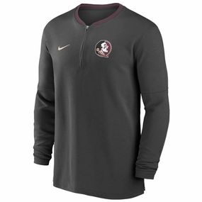 Nike Men's 2024 Seminole Logo Dri-fit Half-zip Coach's Top - Anthracite Cool Season