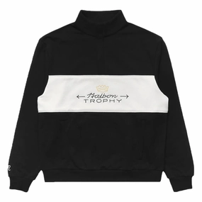 Malbon Trophy Quarter Zip Fleece Golf Sweater Black - FW24 Men Articulated Sleeves