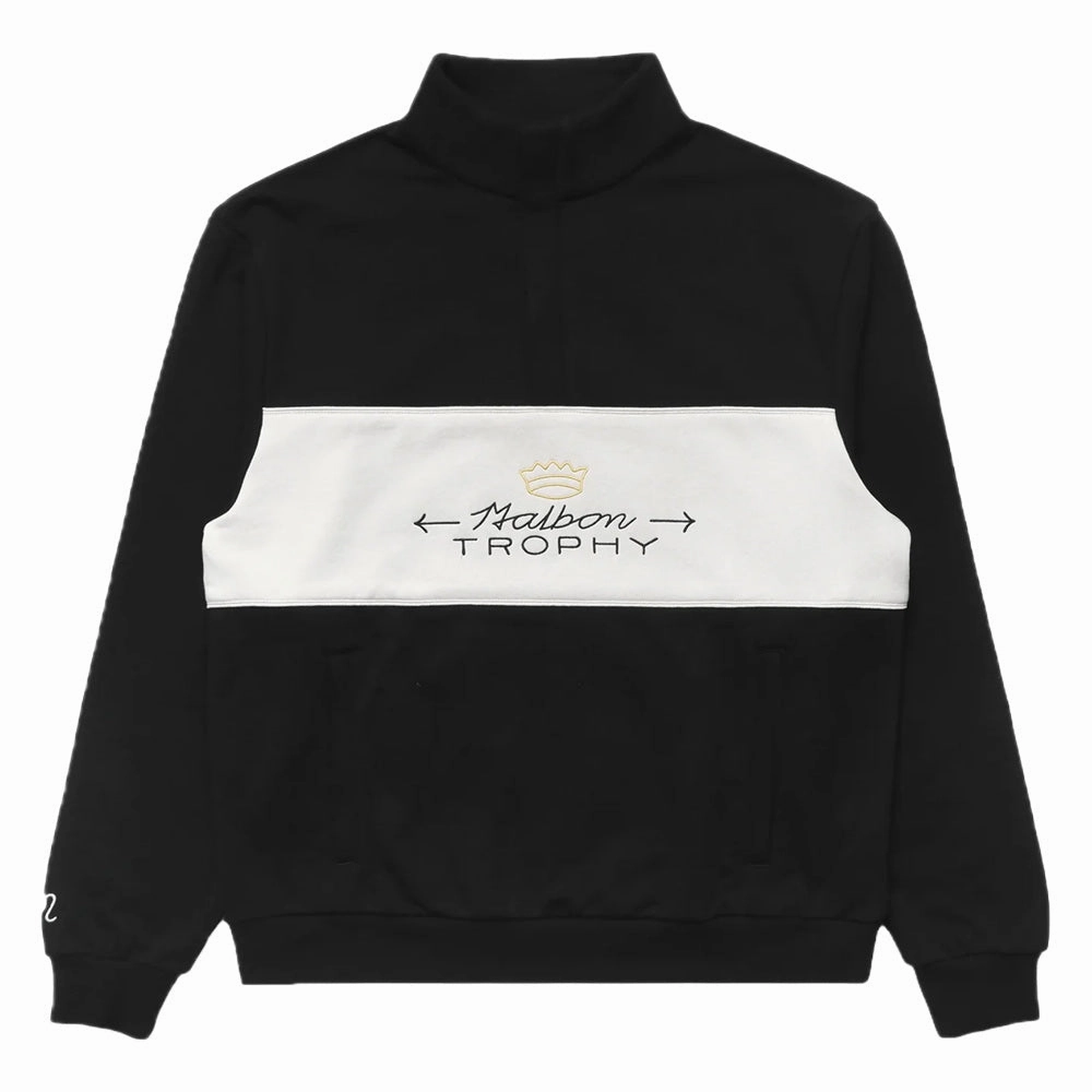 Malbon Trophy Quarter Zip Fleece Golf Sweater Black - FW24 Men water proof