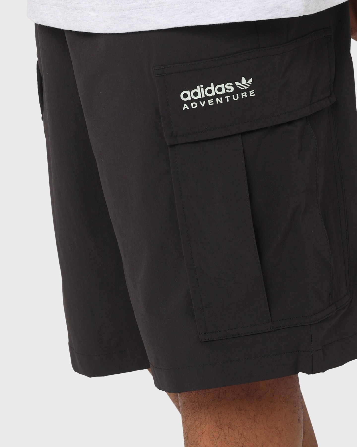 Layered Panel Design Cap Adidas Adventure Cargo Shorts Black