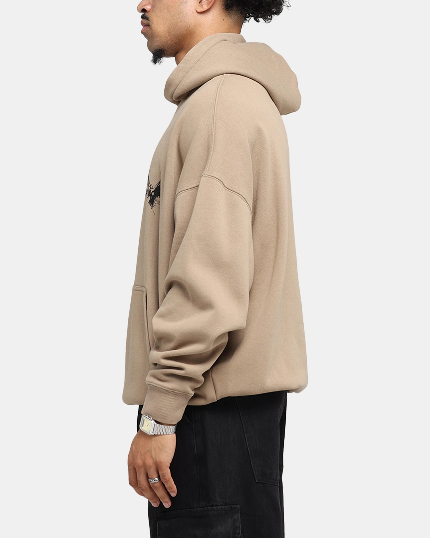 Active Fresh Saint Morta Black Doves Boxy Hoodie Tan