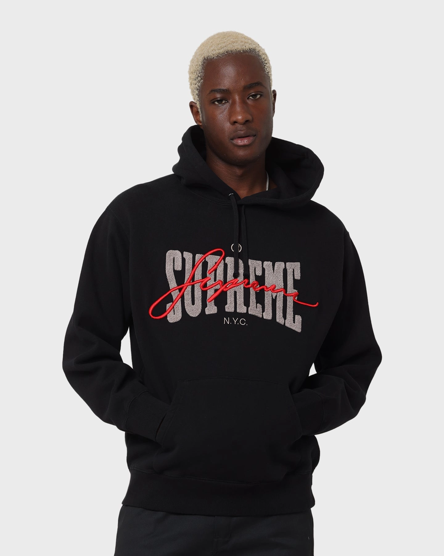 Lust Supreme Embroidered Chenille Hoodie Black