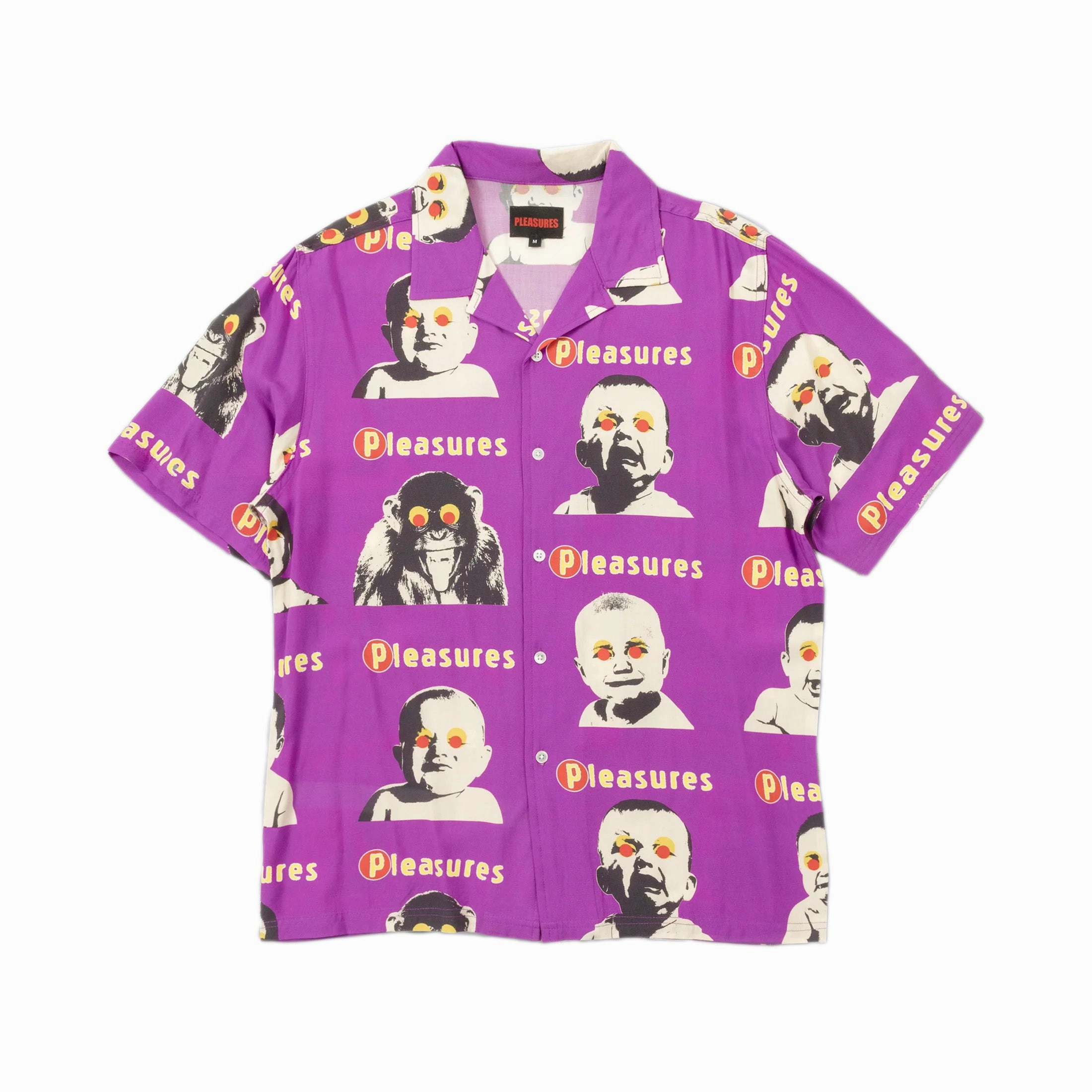 Pleasures Head Button Down 'Purple' Flex Fit Collar Sheer Panel