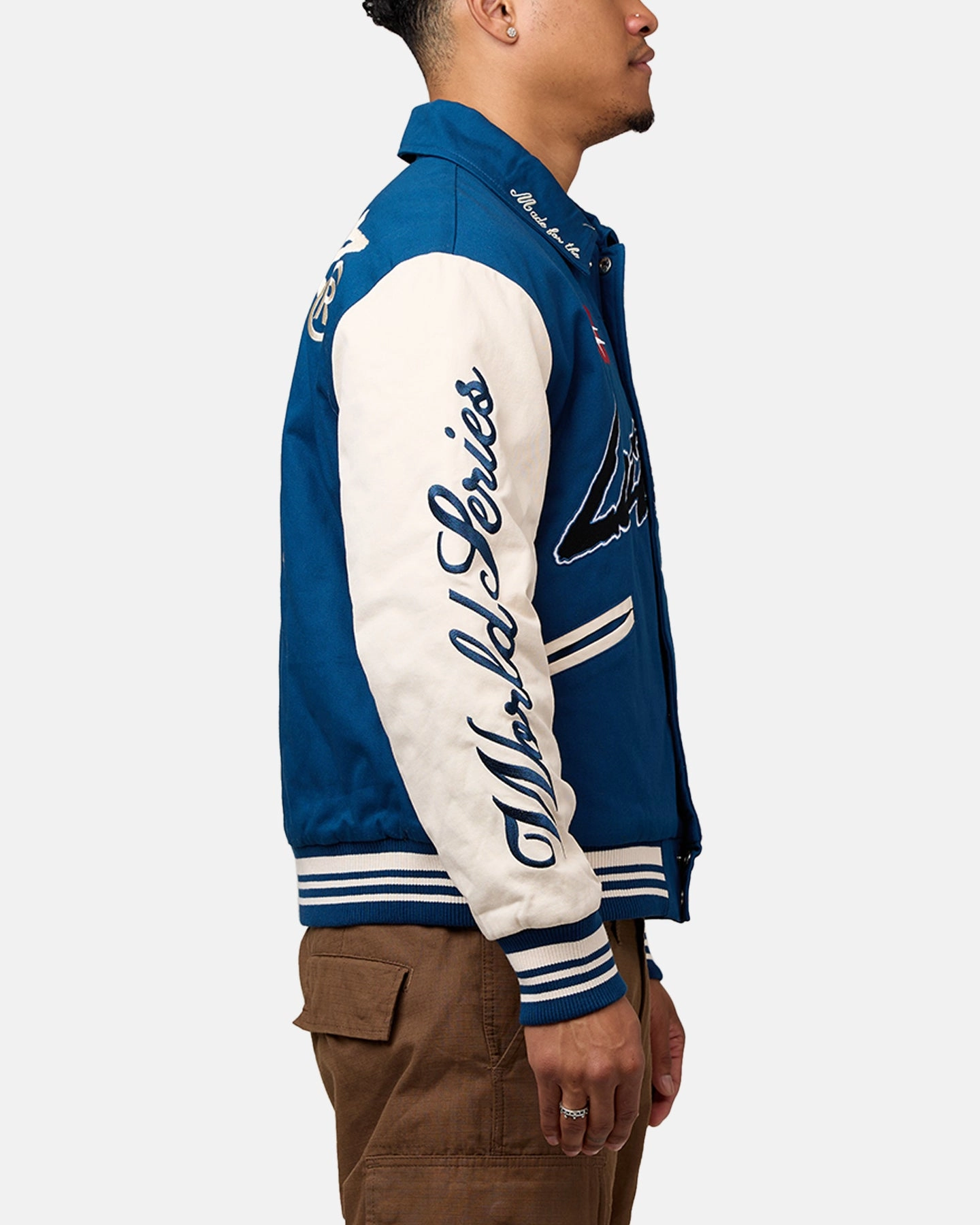 Class Loiter World Series Varsity Jacket Dark Blue