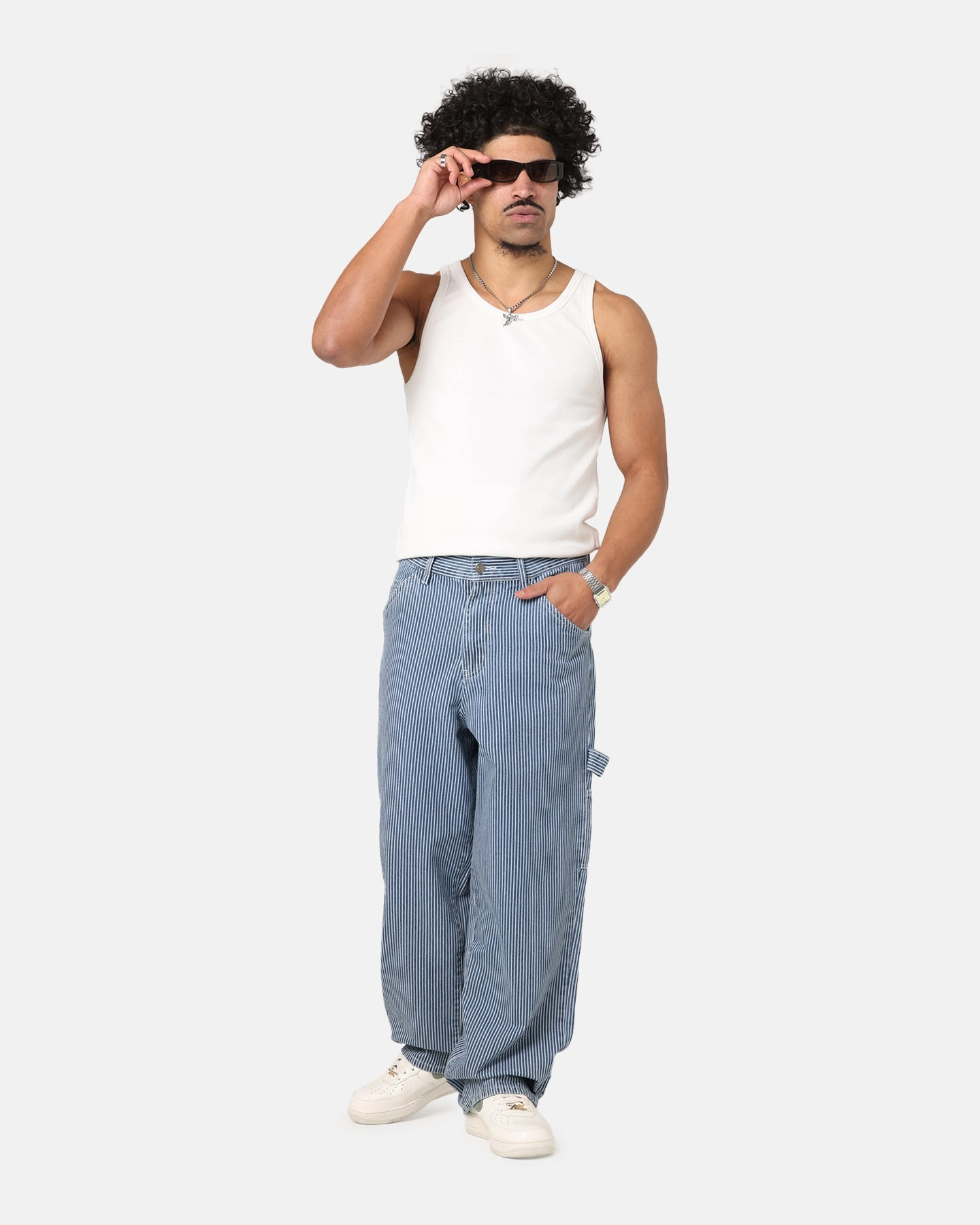 FunctionalZipper Feminine Fit XXIII Striped Work Pant Navy Stripe