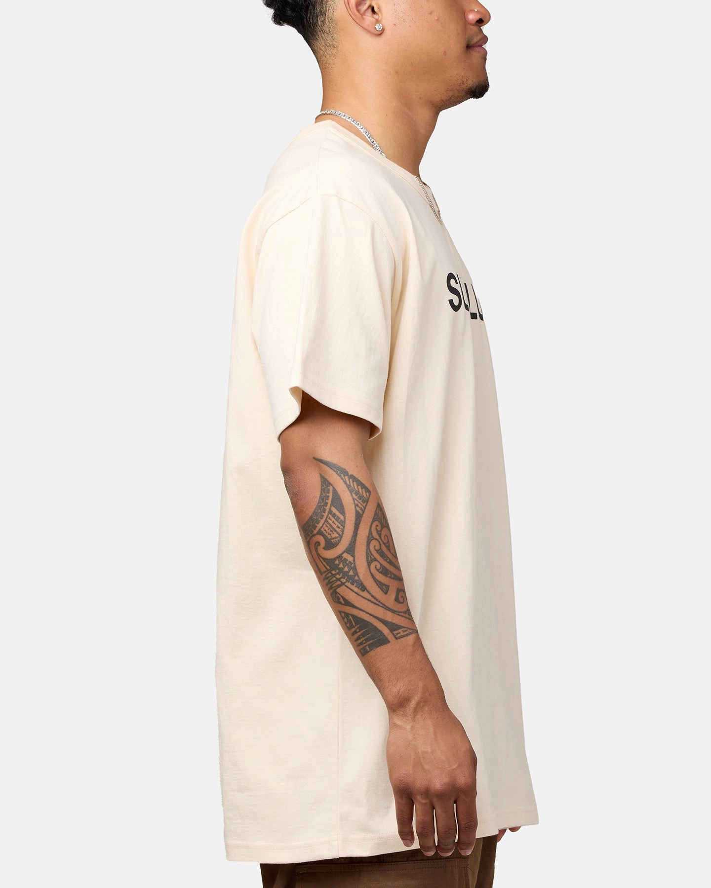 Unisex versatility Daniel Patrick Surplus Logo T-Shirt Cream/Black