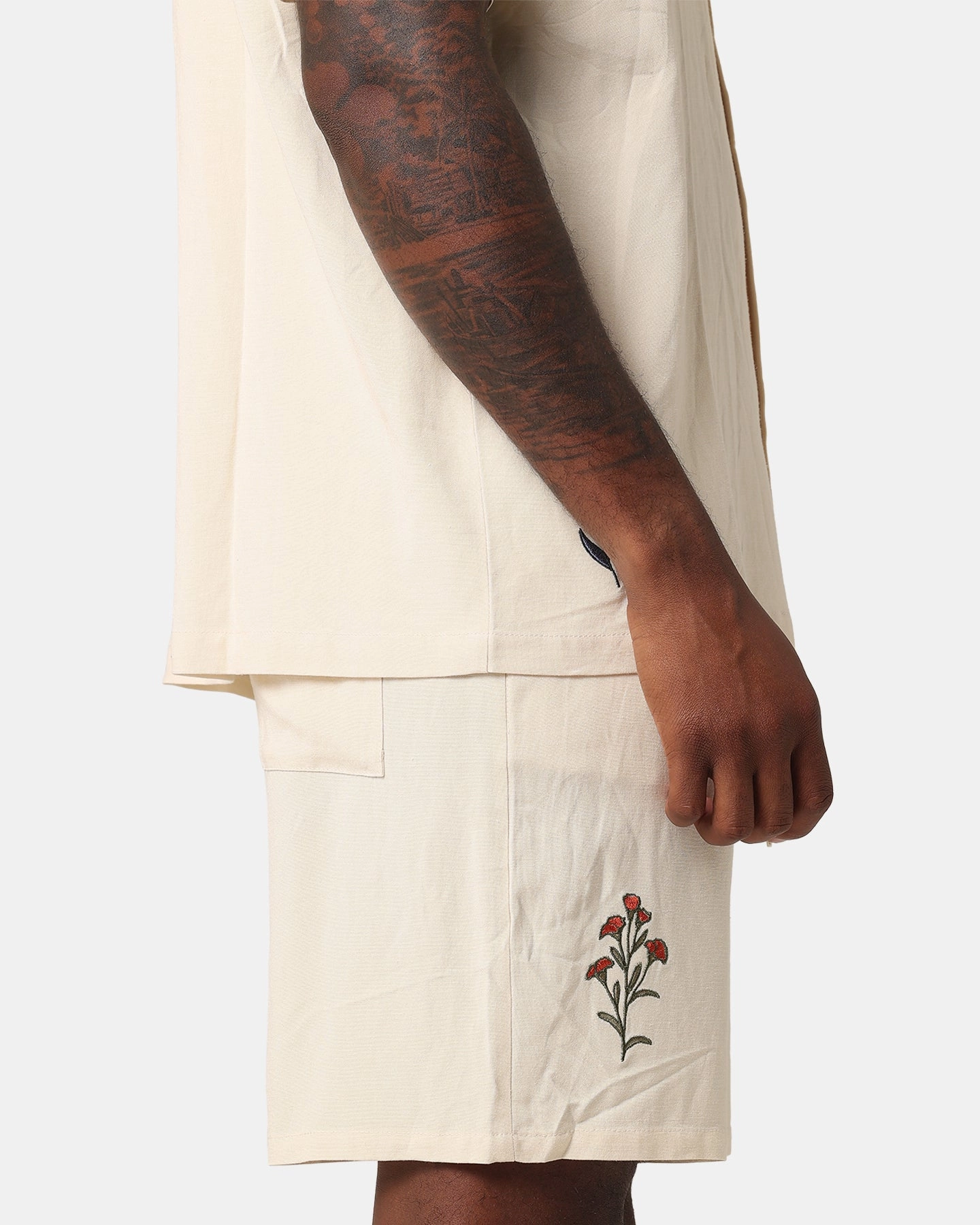 Earth Tones Tear Resistant Panels XXIII Serene Linen Shorts Off White