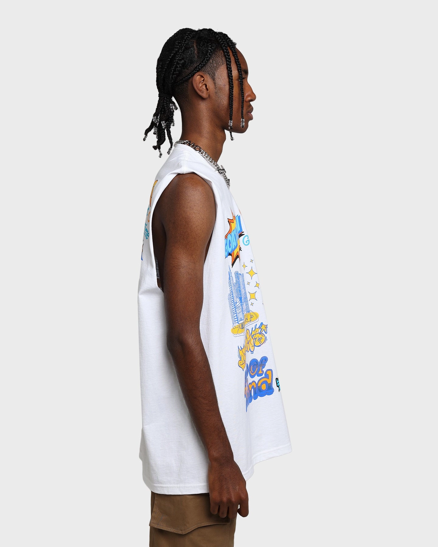 Casual Essentials Wear Goat Crew State Of Mind Muscle T-Shirt White