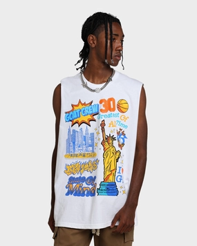 Easy Fit Stylish Wearable Goat Crew State Of Mind Muscle T-Shirt White