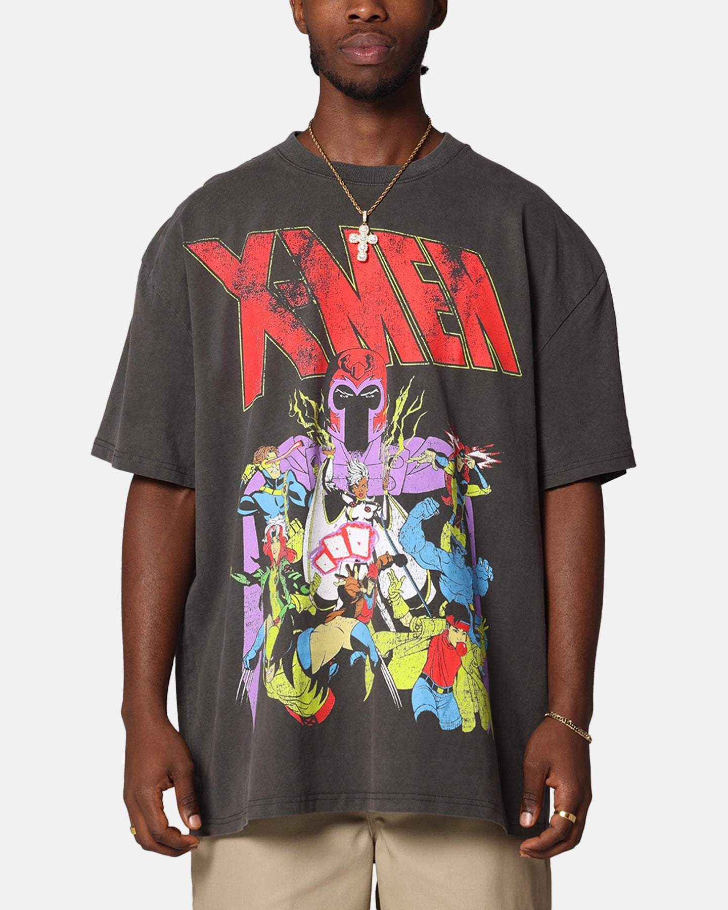 Job Interview Light Fit Marvel X-Men The X-Men Heavy T-Shirt Vintage Black Wash