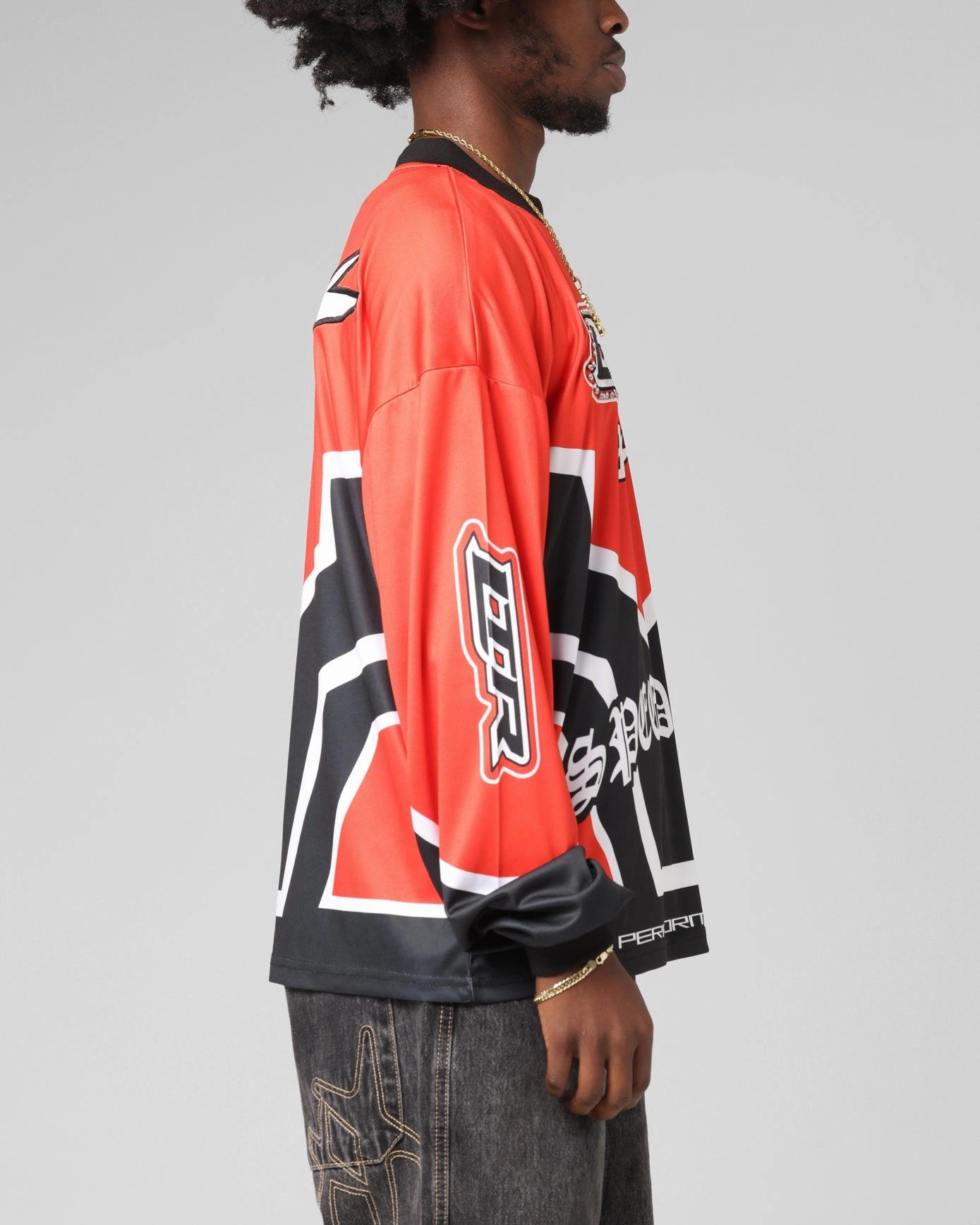 Leisure Wear Loiter Thrill Racing Long Sleeve T-Shirt Red