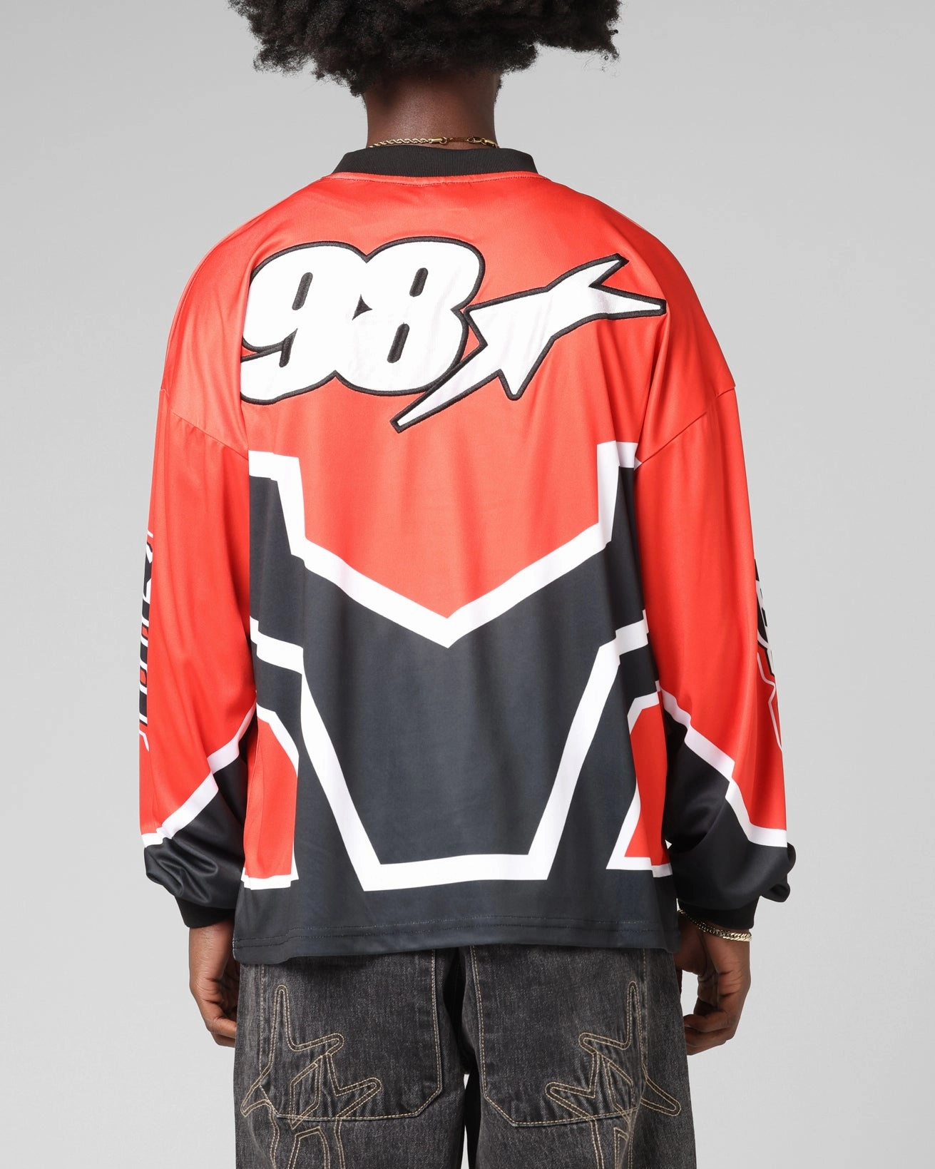 Sporty Vibe Loiter Thrill Racing Long Sleeve T-Shirt Red