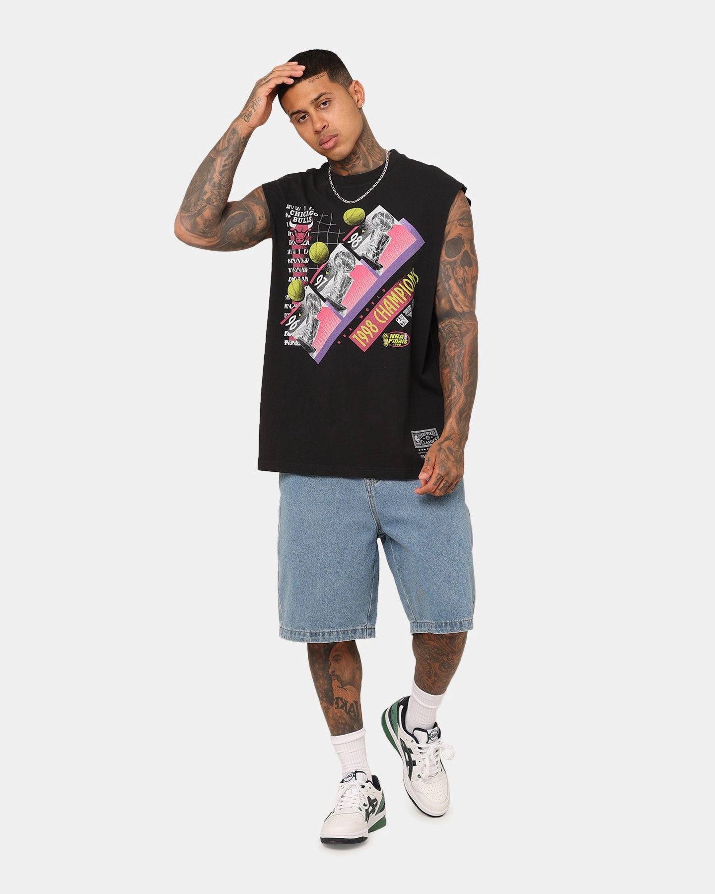 Mitchell & Ness Chicago Bulls 1998 Finals Muscle T-Shirt Black Easy Layering