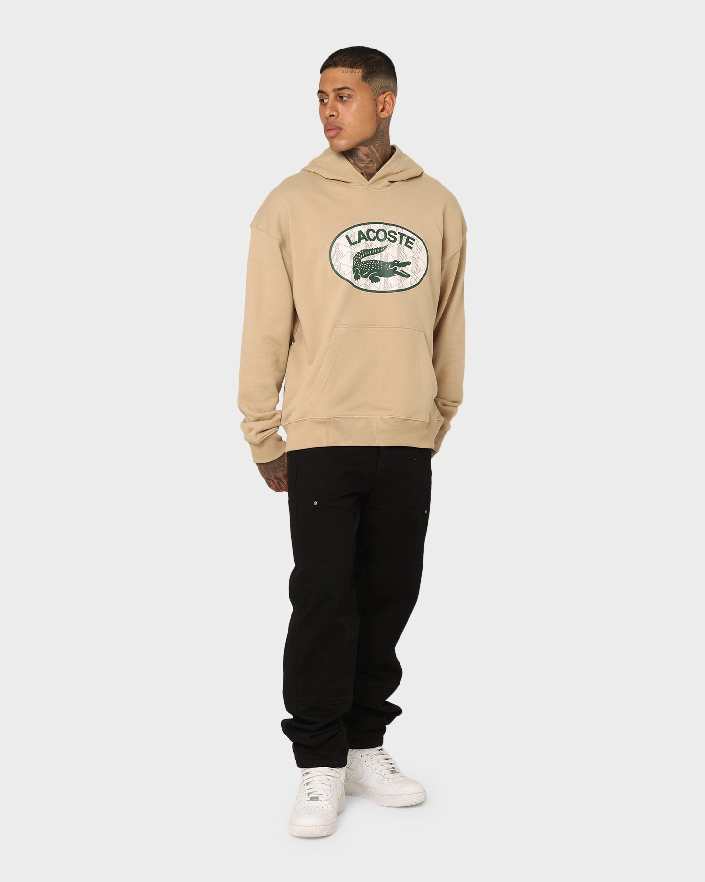 Flexible Shoulder Panels Ergonomic Shoulder Design Lacoste Monogram Logo Hoodie Viennese