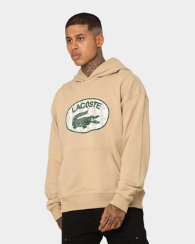 Warning Time Lacoste Monogram Logo Hoodie Viennese