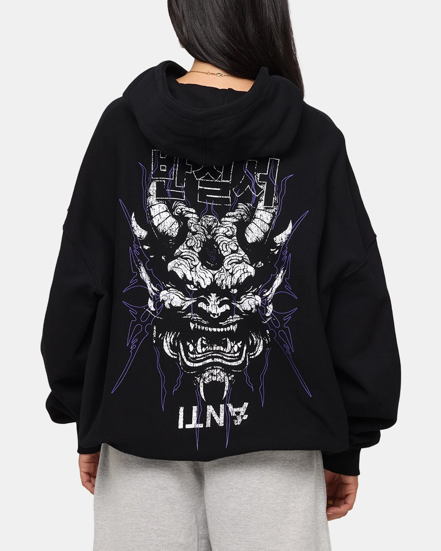 The Anti Order Agma Boxy Hoodie Black Multi Panel Construction