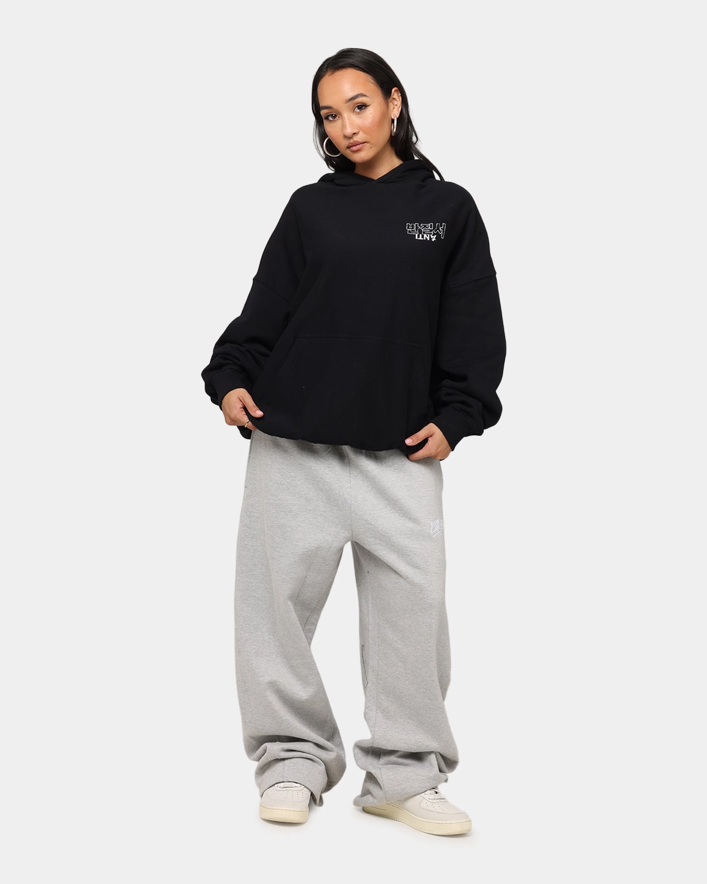 Low Profile Fasteners Seam Sealed Construction The Anti Order Agma Boxy Hoodie Black
