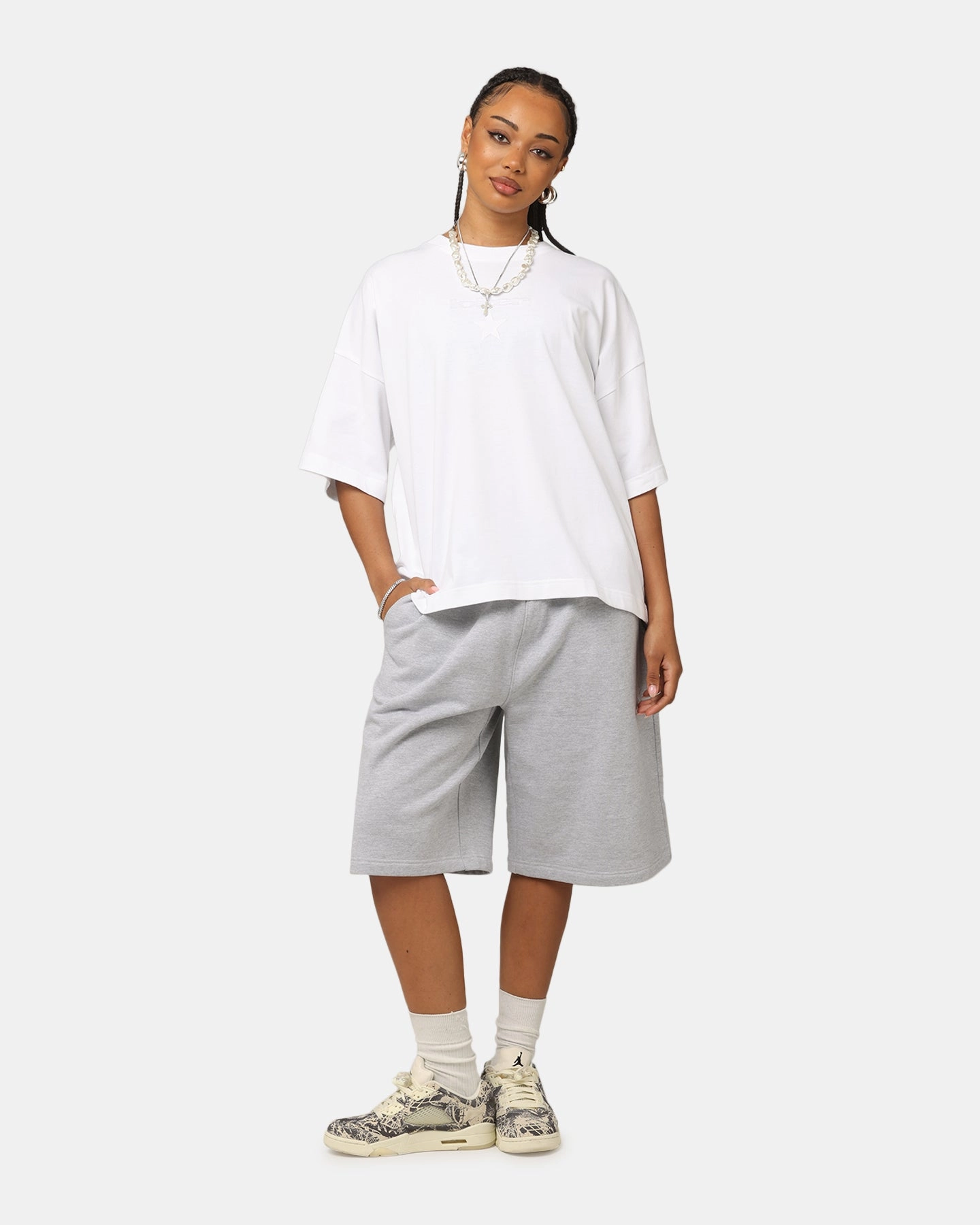 Loiter Premium Essentials Boxy T-Shirt White Festival wear Minimalist Apparel