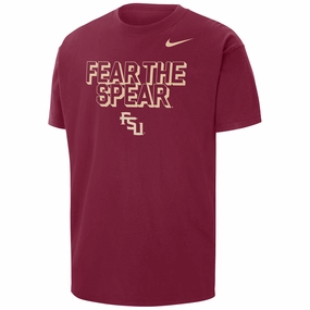 Cozy Comfort Nike Men's Fear the Spear/Stacked FSU Design Short Sleeve Max90 Trend T-shirt - Garnet