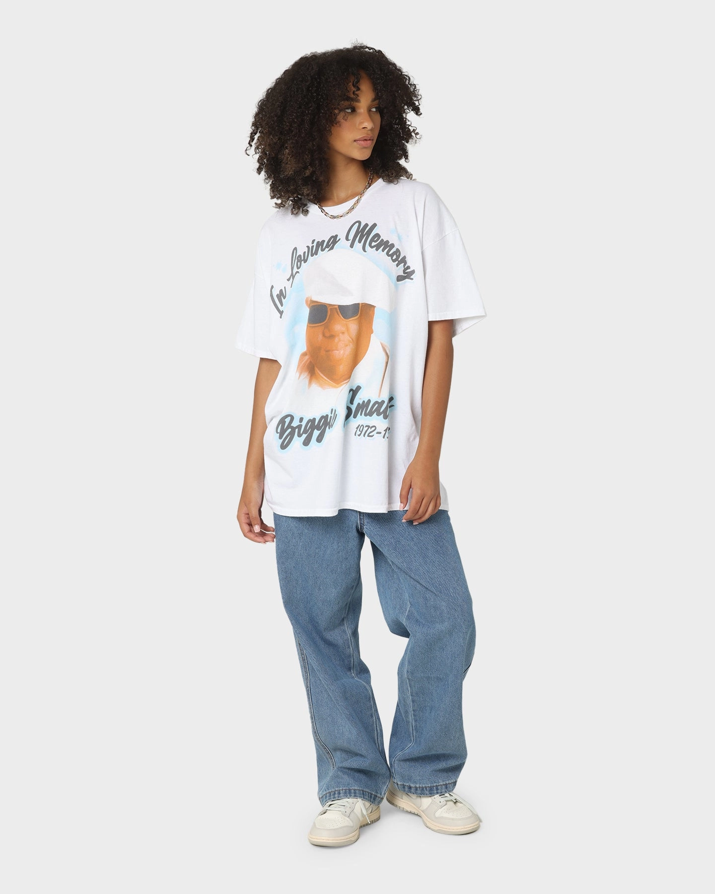 Notorious B.I.G Biggie Airbrush T-Shirt White Minimal Style Trend