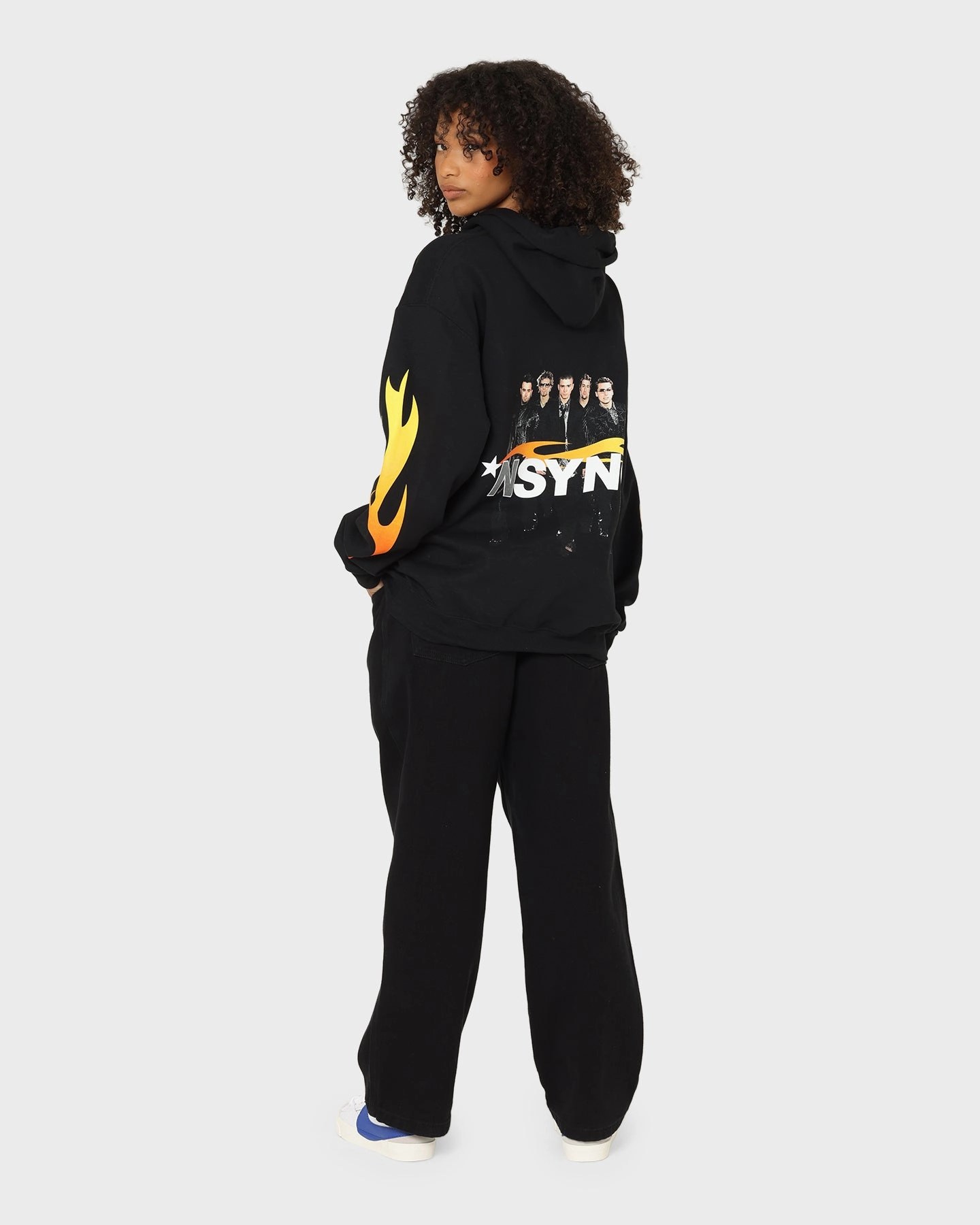 NSYNC Flame Photo Hoodie Black Modern innovation