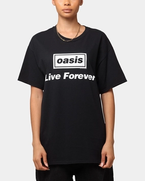 Oasis Live Forever T-Shirt Black Low carbon footprint