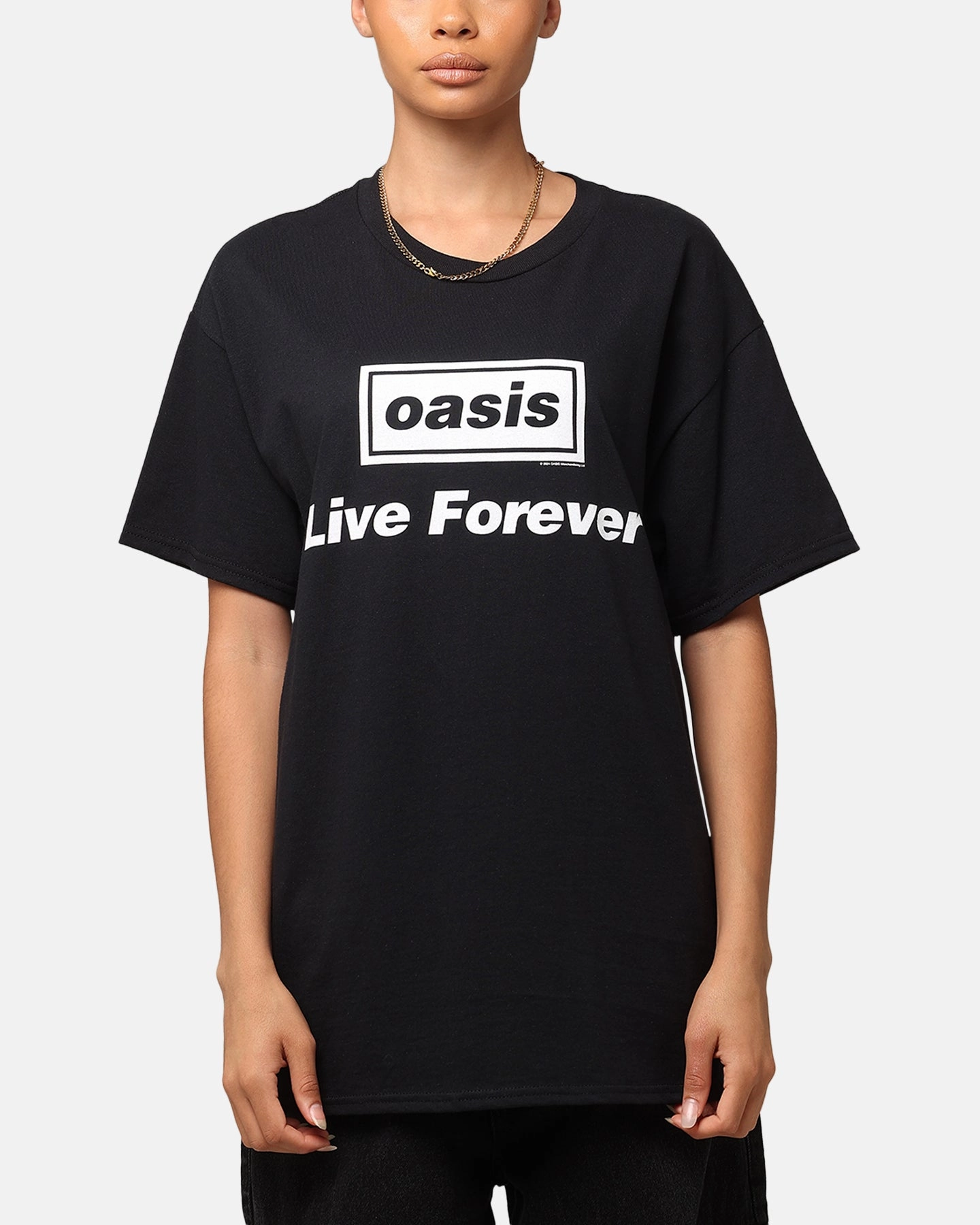 Oasis Live Forever T-Shirt Black Low carbon footprint