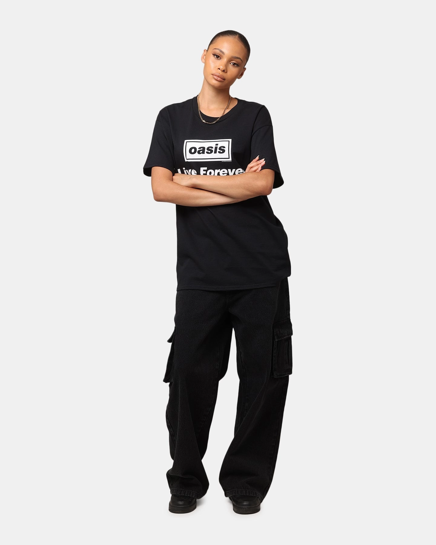Washable fabric Organic Cotton Oasis Live Forever T-Shirt Black