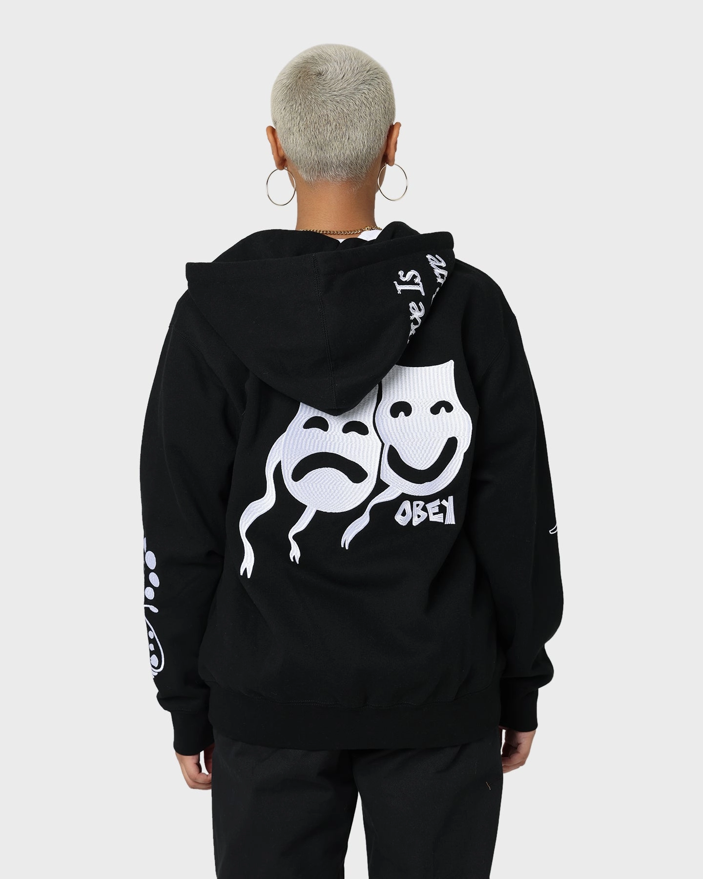Obey Flash Zip Hoodie Black moonlight