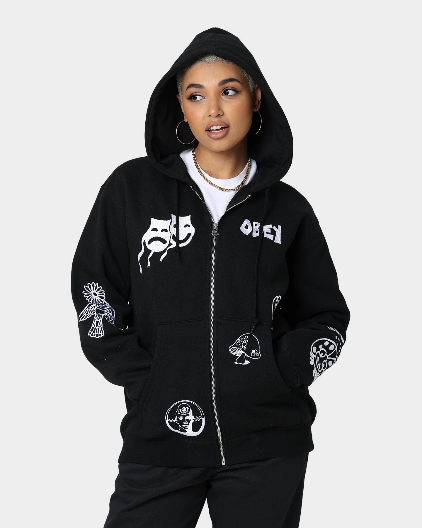 Ability Solution Obey Flash Zip Hoodie Black