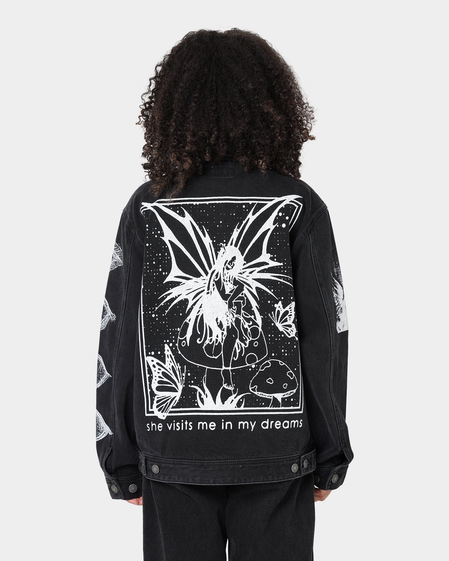 Obey Obey Dreams Denim Jacket Dusty Black Red Flexible Hood