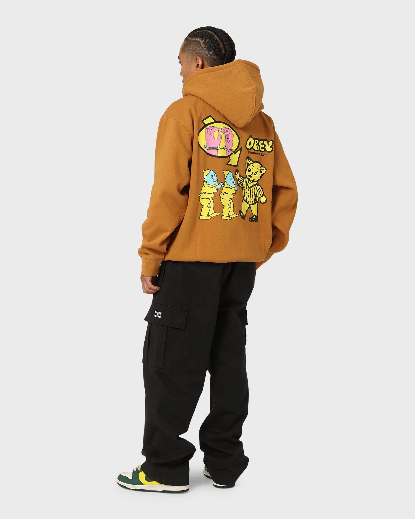 Obey Obey Hardware Dept. Hoodie Brown Sugar Non Irritating Seams Layered Protection