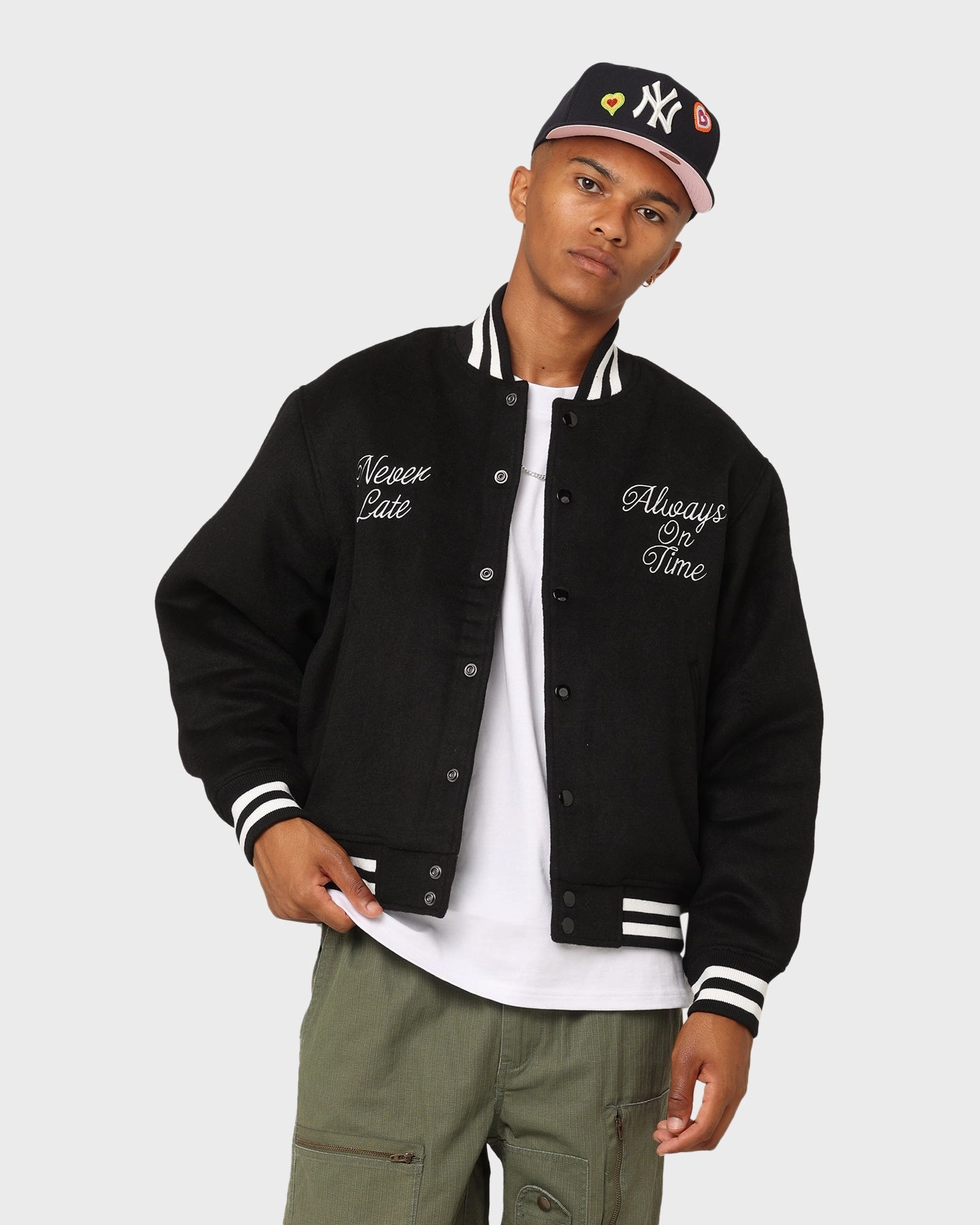 Eyeliner Obey Time Varsity Jacket Black