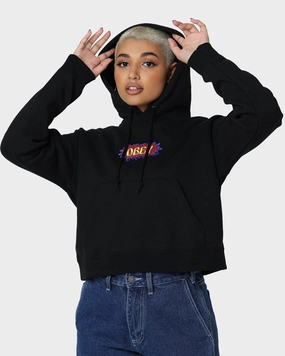 Travel Ready Obey Women's Bubble Cropped Hoodie Black