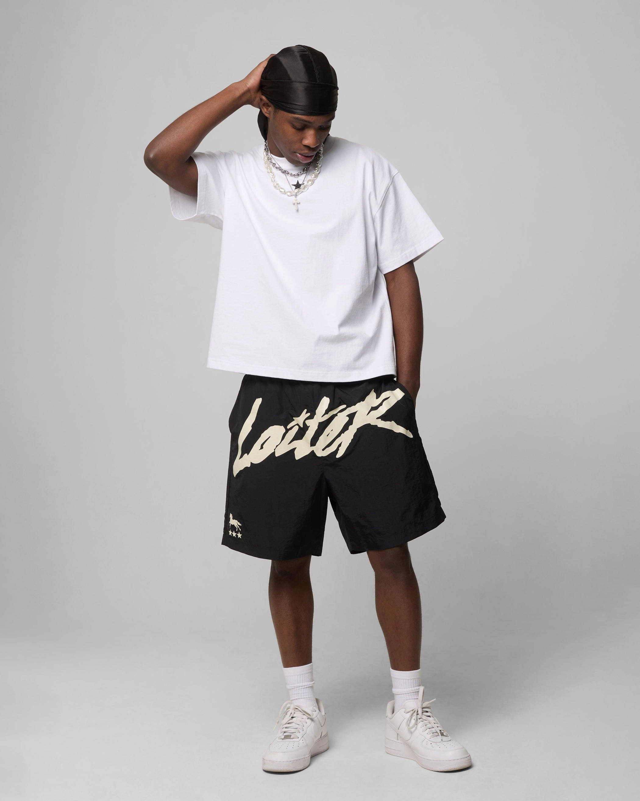 prom night beach goers Loiter Rodeo Shorts Black