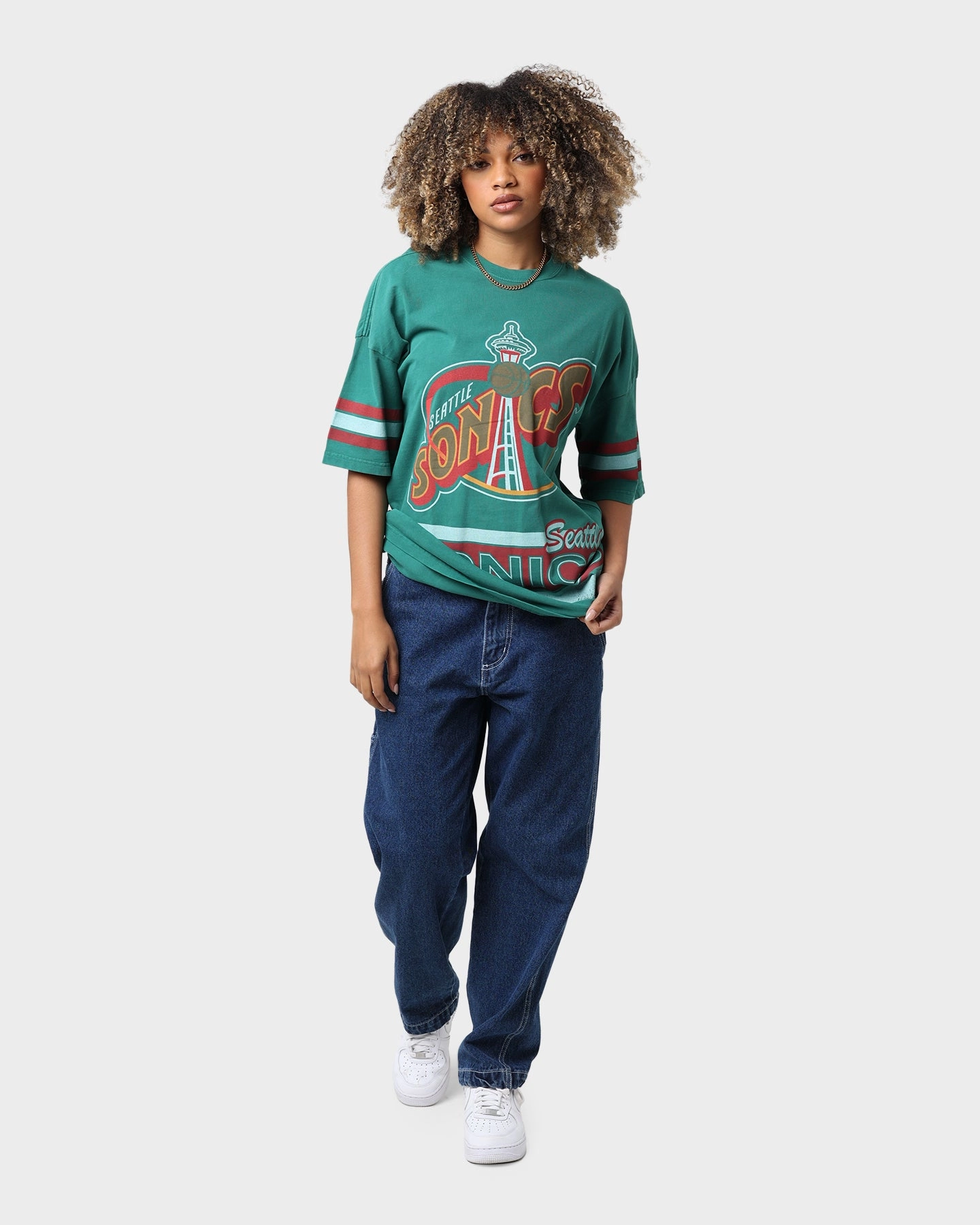 Mitchell & Ness Seattle Sonics Vintage Conference T-Shirt Faded Green spring fashion