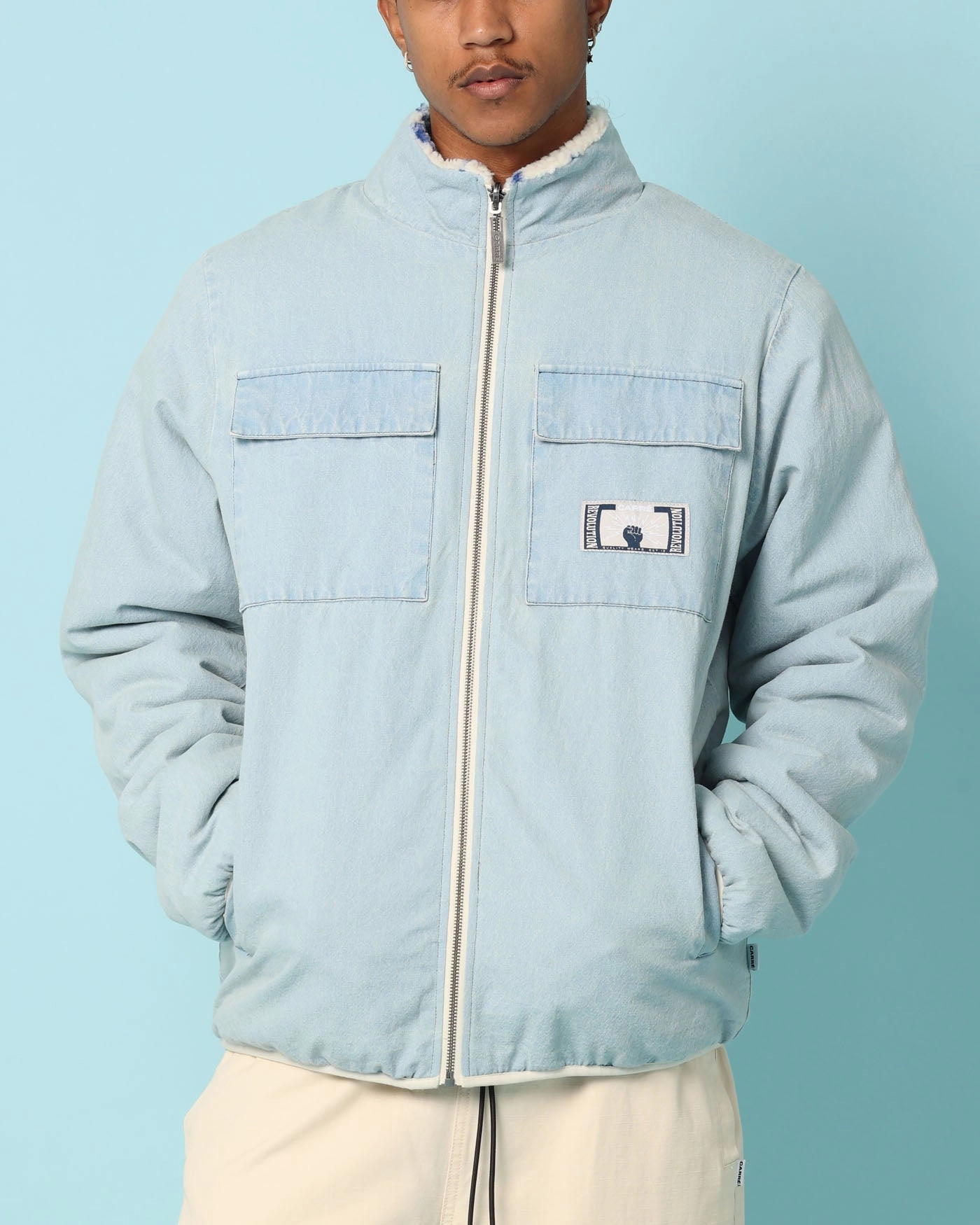 Active Lifestyle Gear Category Carr?? Fragment Reversible Jacket Light Blue Denim