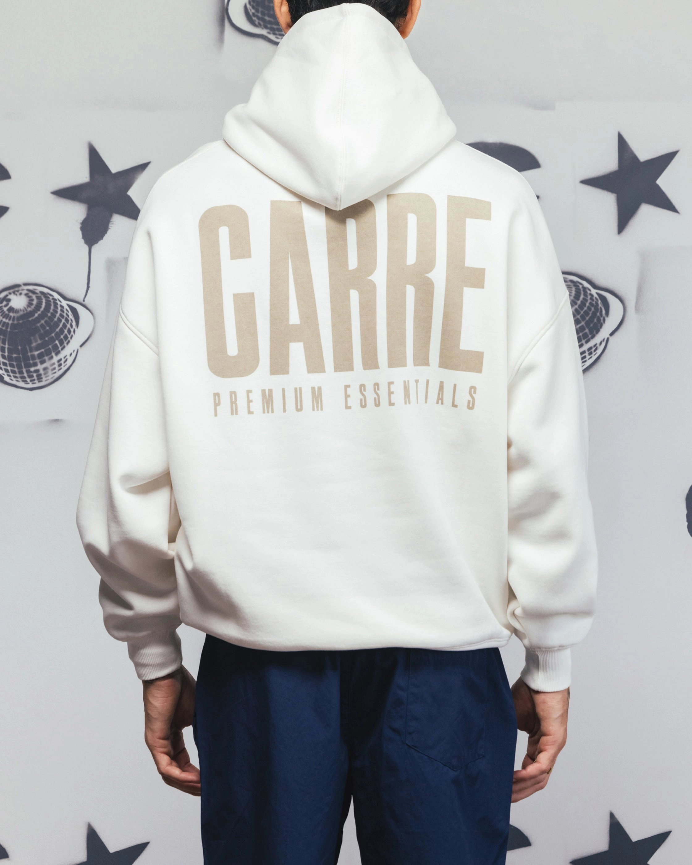 Carre Premium Essentials Hoodie Cream Non Chafing Flatlock Seams low - altitude use