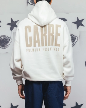 Carre Premium Essentials Hoodie Cream Non Chafing Flatlock Seams low - altitude use
