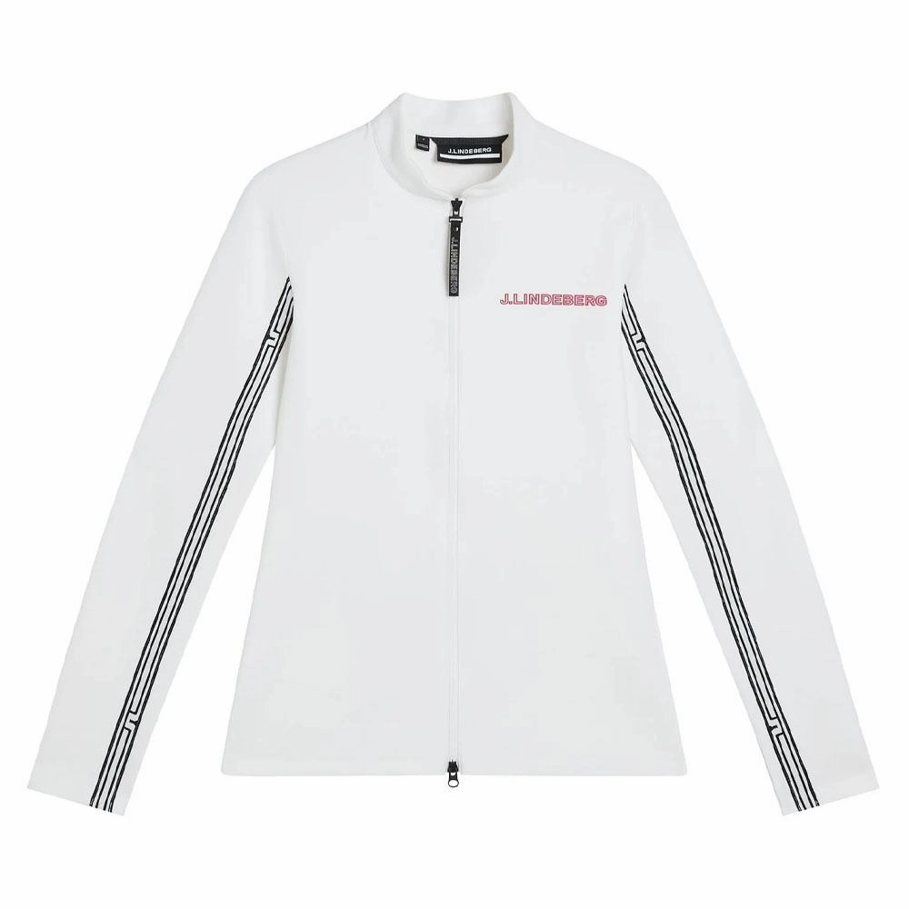 BondedZipperGuards Cozy Design J.Lindeberg Wildcat Full Zip Mid Layer Golf Jacket White - FW23 Women